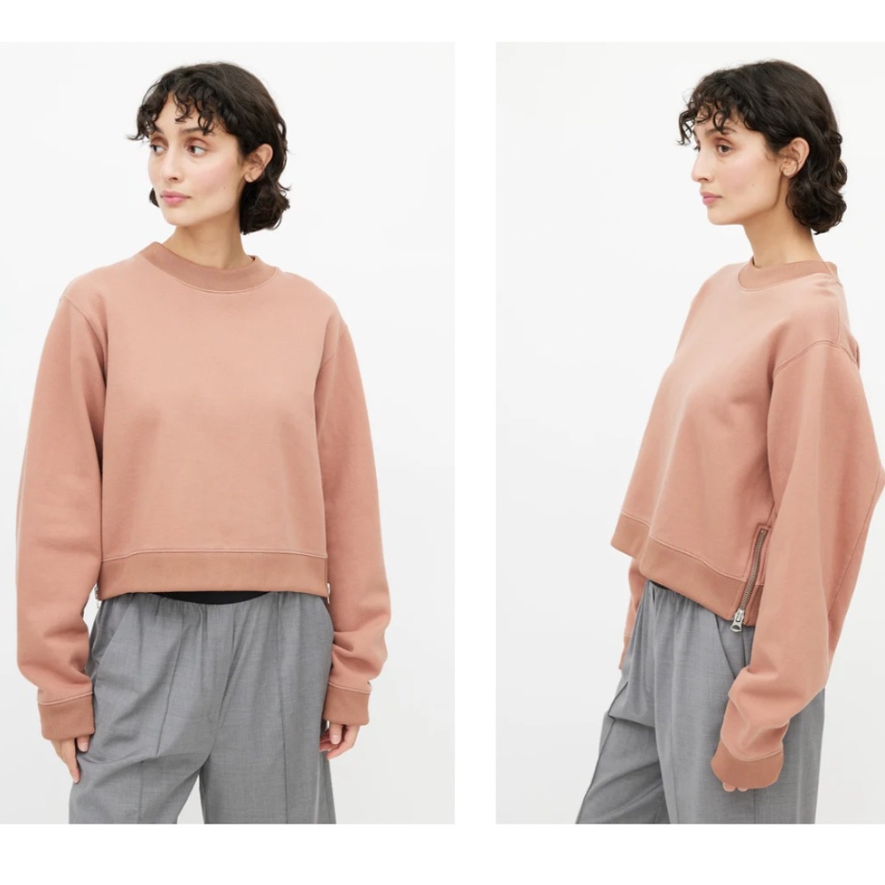 Acne Studios Heavyweight pink sweatshirt with zips